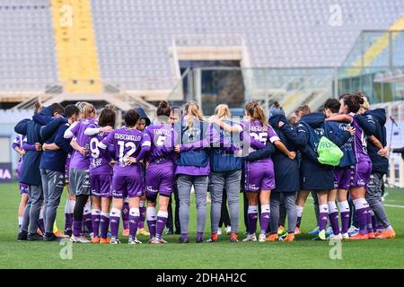 Florenz, Italien. Dezember 2020. Florenz, Italien, Artemio Franchi Stadion, 10. Dezember 2020, Fiorentina Femminile während Fiorentina Femminile vs Slavia Praga - UEFA Champions League Frauen Fußballspiel Credit: Lisa Guglielmi/LPS/ZUMA Wire/Alamy Live News Stockfoto