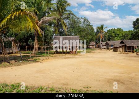 Afrika malagasische Hütten nördlich von Madagaskar Stockfoto