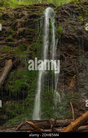 Wasserfall in der Nähe von Kouty nad Desnou Dorf im Sommer Tag in Wald Stockfoto