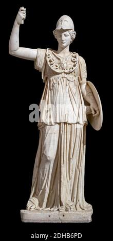 Antike römische Kunst, Athena (Minerva) 2. Jahrhundert A.D., parischer Marmor. Archäologisches Nationalmuseum, Neapel, Italien. Stockfoto