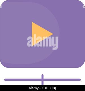 Symbol für soziale Medien mit violetter Farbe und einem Symbol für Spielen Sie in der Mitte davon Stock Vektor