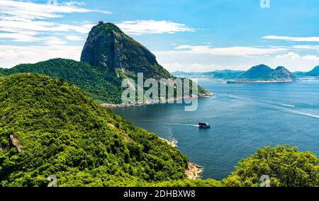 Blick auf den Zuckerhut in Rio de Janeiro, Brasilien Stockfoto