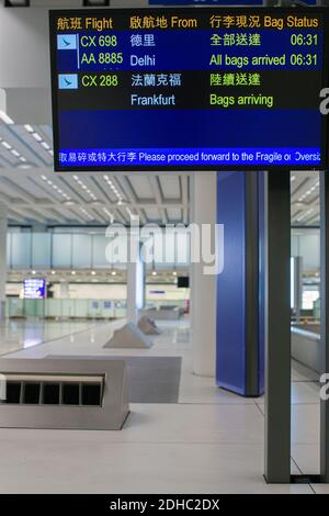 Schilder am Flughafen Hongkong Stockfoto