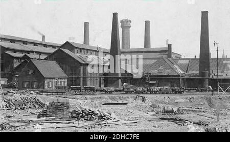 Krupp Stammhaus und Schmelzbau 1908. Stockfoto