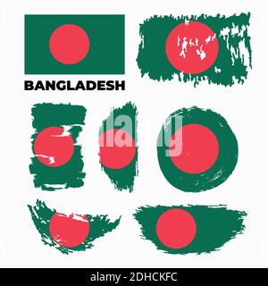 Vektor des Unabhängigkeitstages mit Bangladesh Flaggen. Stock Vektor