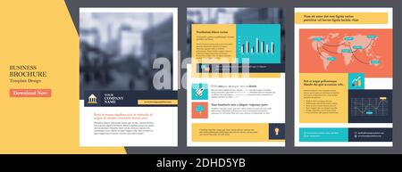 Vorlage für den Geschäftsbericht des Unternehmens, Deckblatt, Katalog, Broschüre, Broschüre, Broschüre, Flyer-Vorlage, Zeitschrift im format a4. Elemente der Infografiken für Bericht A Stock Vektor