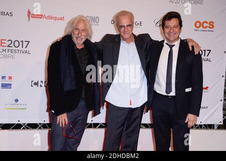 Pierre Richard, Christophe Lambert, Laurent Gerra bei einer Fotoschau während der Eröffnungsfeier des 9. Lumiere Festivals in Lyon, Frankreich am 14. Oktober 2017. Foto von Julien Reynaud/APS-Medias/ABACAPRESS.COM Stockfoto