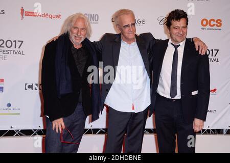 Pierre Richard, Christophe Lambert, Laurent Gerra bei einer Fotoschau während der Eröffnungsfeier des 9. Lumiere Festivals in Lyon, Frankreich am 14. Oktober 2017. Foto von Julien Reynaud/APS-Medias/ABACAPRESS.COM Stockfoto