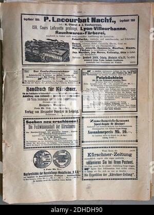 Kürschner-Zeitung Nr. 25, Leipzig 08. Dezember 1912 (46). Stockfoto