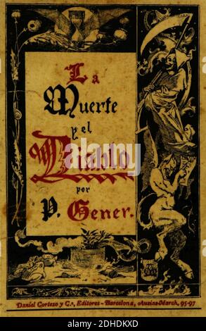 La muerte y el diablo (1884-1885), portada, de Apeles Mestres. Stockfoto