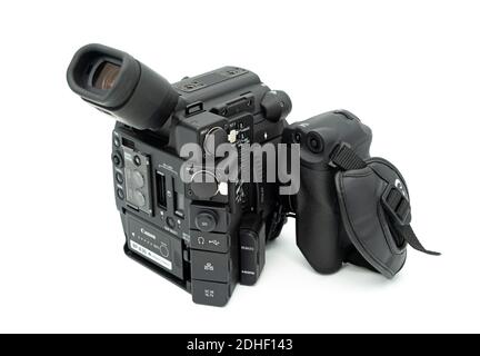 Canon EOS C200 professionelle Cinema Video-Kamera Ausschnitt isoliert Auf weißem Hintergrund Stockfoto
