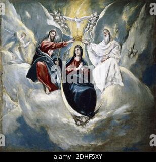 La coronación de la Virgen (El Greco). Stockfoto