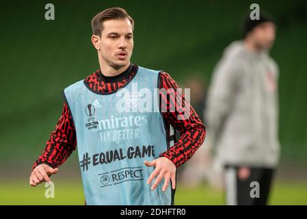 Dublin, Irland. Dezember 2020. Cedric von Arsenal während des Europa League Gruppe B Spiels zwischen dem Dundalk FC und dem Arsenal FC im Aviva Stadium in Dublin, Irland am 10. Dezember 2020 (Foto von Andrew SURMA/ Quelle: SIPA USA/Alamy Live News Stockfoto