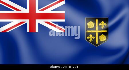 3D Flagge von St. Lucia (1939-1967). 3D-Illustration. Stockfoto