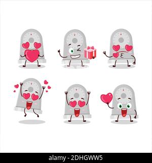 Zeit Küche Zeichentrickfigur mit Liebe niedlichen Emoticon. Vektorgrafik Stock Vektor