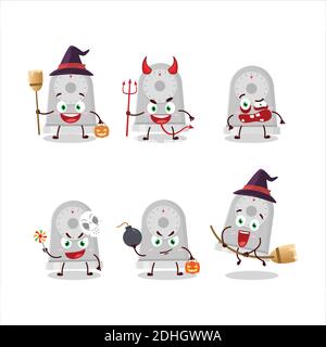 Halloween Ausdruck Emoticons mit Zeichentrickfigur der Zeit Küche. Vektorgrafik Stock Vektor