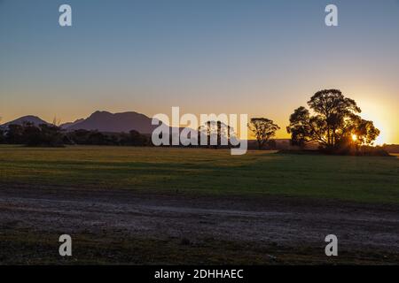 Sonnenuntergang im Stirling Range National Park, Western Australia Stockfoto