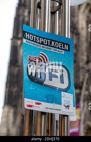 WIFI kostenloses Internet für alle in Köln Stockfoto