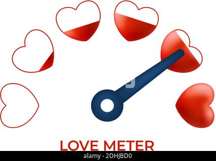 Messen Liebe Konzept. Liebe Herz Meter Vektor Illustration für Valentinstag Karte Design-Element mit Set Herzen Stock Vektor Stock Vektor