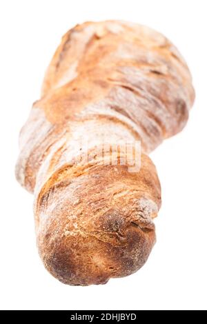 Ganze Ciabatta isoliert auf weißem Hintergrund Stockfoto