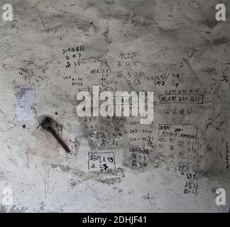 Graffiti an der Wand. Stockfoto
