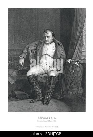 19. Jahrhundert Illustration von Napoleon Bonaparte (15. August 1769 – 5. Mai 1821) War ein französischer militärischer und politischer Führer, der zu stieg Hervorhebung während Stockfoto