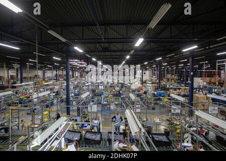 Produktionsstandort von Samsonite in Oudenaarde, Belgien Stockfoto