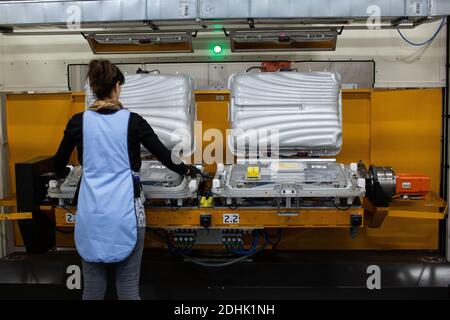 Produktionsstandort von Samsonite in Oudenaarde, Belgien Stockfoto