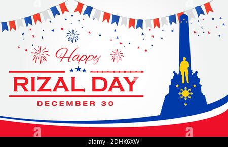 Happy Rizal Day Grußkarte. vektor-Illustration für Grußkarte, Poster und Banner Stock Vektor