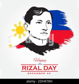 Happy Rizal Day Grußkarte. vektor-Illustration für Grußkarte, Poster und Banner Stock Vektor