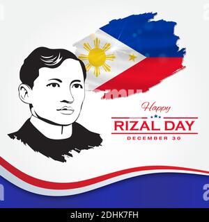 Happy Rizal Day Grußkarte. vektor-Illustration für Grußkarte, Poster und Banner Stock Vektor