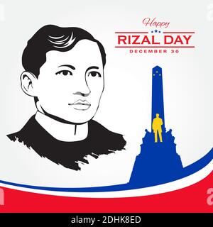 Happy Rizal Day Grußkarte. vektor-Illustration für Grußkarte, Poster und Banner Stock Vektor