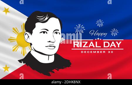 Happy Rizal Day Grußkarte. vektor-Illustration für Grußkarte, Poster und Banner Stock Vektor