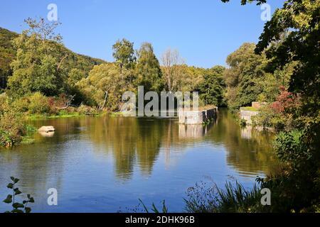 Schleuse 10 an der Altmühl ist EINE Sehenswürdigkeit in der Nähe von Riedenburg Stockfoto