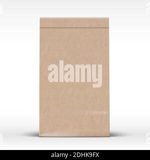 Bastelpapier Beutel Vorlage. Realistische Karton Textur Verpackung Mock Up mit Soft Shadow. Isoliert Stock Vektor