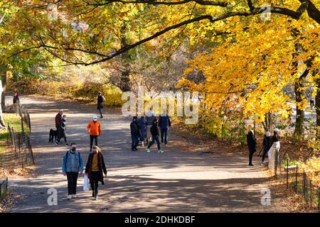 Der Bridle Path im Central Park ist ein beliebter Fußweg, New York City, USA Stockfoto