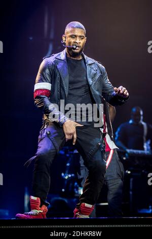 Frederiksberg, Dänemark. Februar 2015. Der amerikanische Sänger und Danser Usher spielt ein Live-Konzert im Forum in Frederiksberg, Kopenhagen. (Foto: Gonzales Photo - Lasse Lagoni). Stockfoto