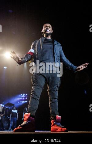 Frederiksberg, Dänemark. Februar 2015. Der amerikanische Sänger und Danser Usher spielt ein Live-Konzert im Forum in Frederiksberg, Kopenhagen. (Foto: Gonzales Photo - Lasse Lagoni). Stockfoto