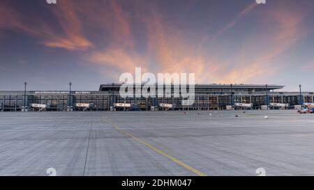 Flughafen Berlin Brandenburg (BER) südlich der deutschen Hauptstadt Berlin. Der internationale Flughafen heißt Willy Brandt. Stockfoto