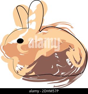 Vektor-Illustration auf einem weißen Hintergrund der Linie Kaninchen mit Farbflecken. Geeignet für die Herstellung von Logo. EPS 10 Stock Vektor