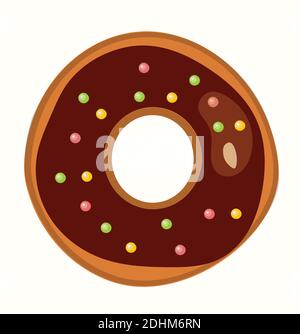 Köstlicher Donut auf weißem Hintergrund. Vektorgrafik. Stock Vektor