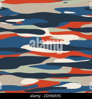 Nahtloses, unifarbenes, flaches Camo-Digitalmuster Stockfoto