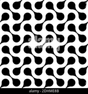 Abstraktes nahtloses Muster von verbundenen Punkten. Abstrakter Schwarzweiß-Hintergrund. Einfache flache Vektordarstellung. Stock Vektor