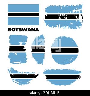 Nationalflagge der Republik Botswana. Originalfarben und Proportionen. Stock Vektor