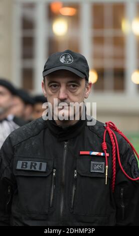 Christophe Molmy, Direktor der französischen Forschungs- und Interventionsbrigaden (BRI), während der Neujahrsfeierlichkeiten des französischen Präsidenten Francois Hollande an die nationalen Sicherheitskräfte in der Präfektur de Police in Paris, Frankreich, am 7. Januar 2016. Foto von Jacques Witt/Pool/ABACAPRESS.COM Stockfoto