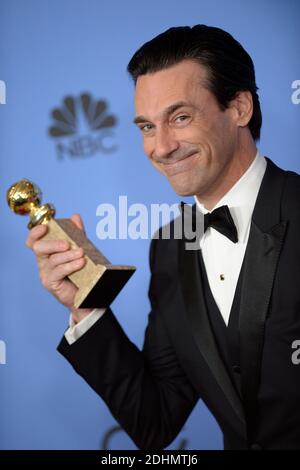 Jon Hamm nimmt am Presseraum der 73. Jährlichen Golden Globe Awards Teil, die am 10. Januar 2016 im Beverly Hilton Hotel in Beverly Hills, Kalifornien, stattfinden. Foto von Lionel Hahn/AbacaUsa.com Stockfoto