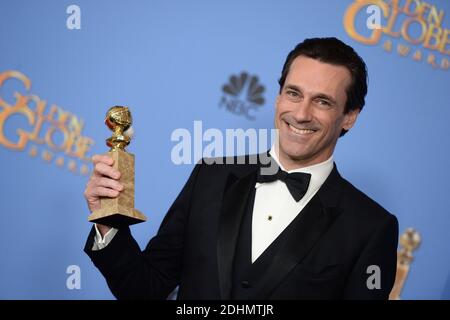 Jon Hamm nimmt am Presseraum der 73. Jährlichen Golden Globe Awards Teil, die am 10. Januar 2016 im Beverly Hilton Hotel in Beverly Hills, Kalifornien, stattfinden. Foto von Lionel Hahn/AbacaUsa.com Stockfoto