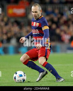 Andres Iniesta während des spanischen King Cup, FC Barcelona gegen RCD Espanyol, im Nou Camp, in Barcelona, Spanien am 06. januar 2016. Foto von Giuliano Bevilacqua/ABACAPRESS.COM Stockfoto