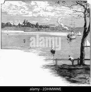 Gravur von Farm Cove, Sydney, New South Wales, Australien, um 1880 Stockfoto