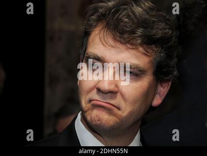 Der ehemalige Wirtschaftsminister Arnaud Montebourg nimmt am BabyBrand-Wettbewerb in Paris, Frankreich, am 19. Januar 2016 Teil. Foto von Alain Apaydin/ABACAPRESS.COM Stockfoto